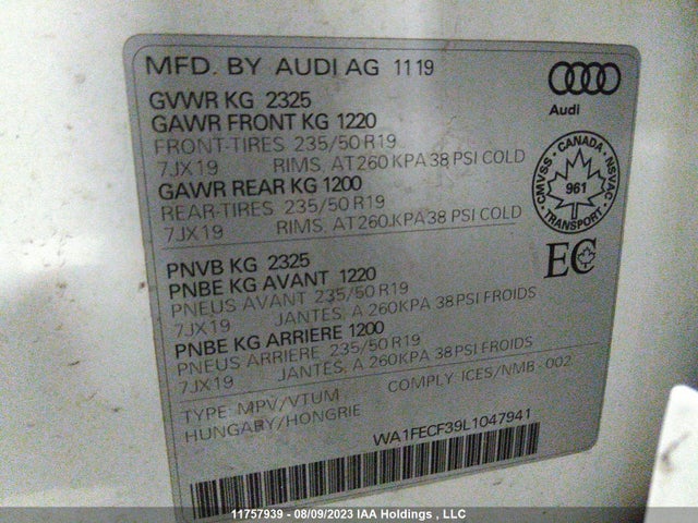 WA1FECF39L1047941 Audi Q3 Prestige S-line