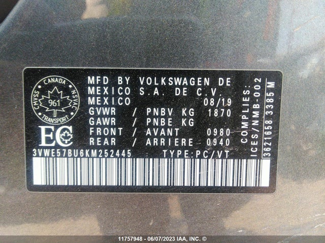 Volkswagen JETTA SEL 2019 3VWE57BU6KM252445 Image 10