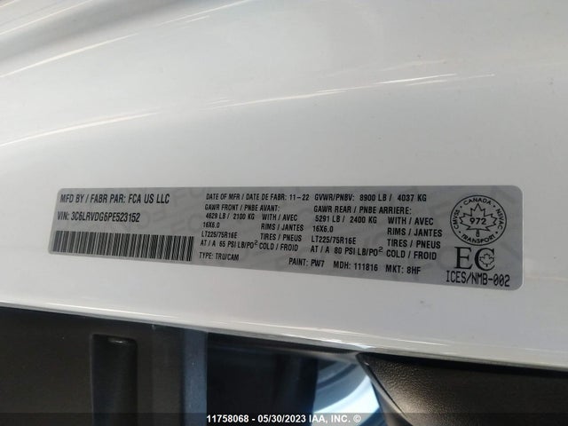 3C6LRVDG6PE523152 RAM Promaster 2500 2500 High