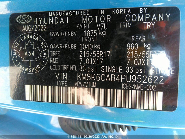 Hyundai KONA 2023 KM8K6CAB4PU952622 Image 10