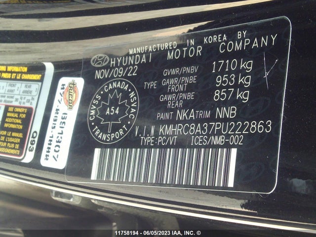 Hyundai VENUE 2023 KMHRC8A37PU222863 Image 10