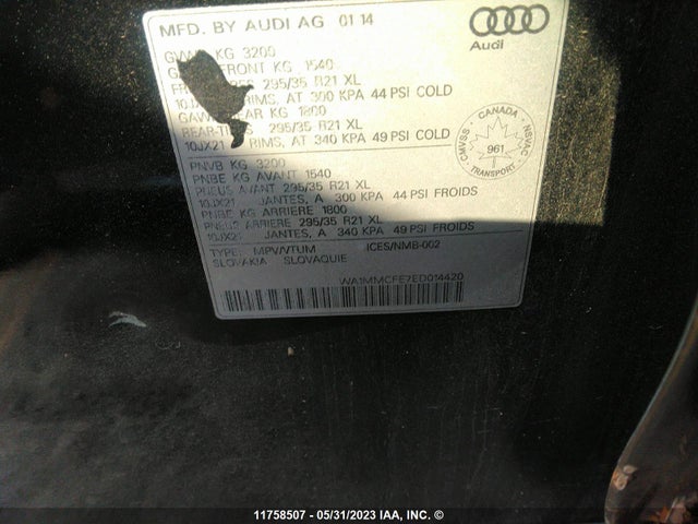 WA1MMCFE7ED014420 Audi Q7 Premium Plus