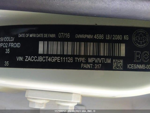 ZACCJBCT4GPE11126 Jeep Renegade Trailhawk