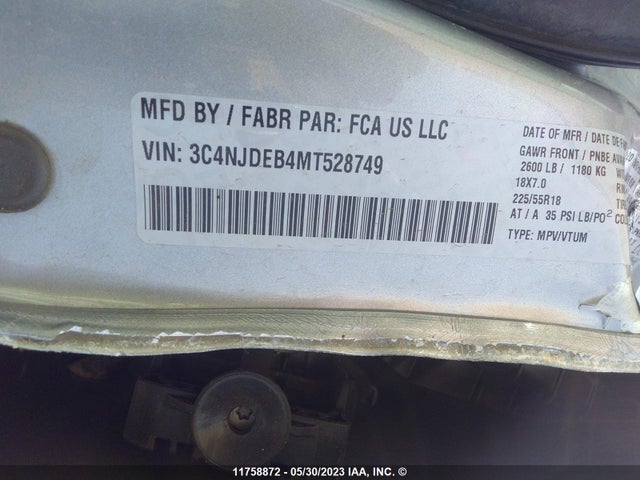 3C4NJDEB4MT528749 Jeep Compass 80th Edition