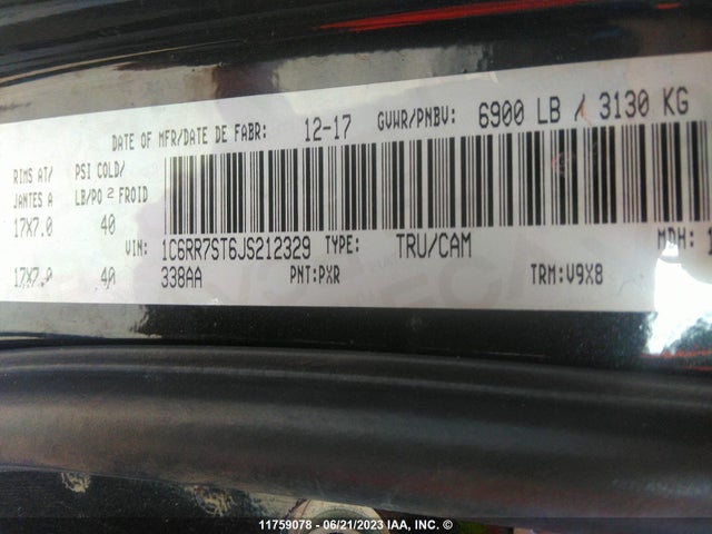 1C6RR7ST6JS212329 RAM 1500 St