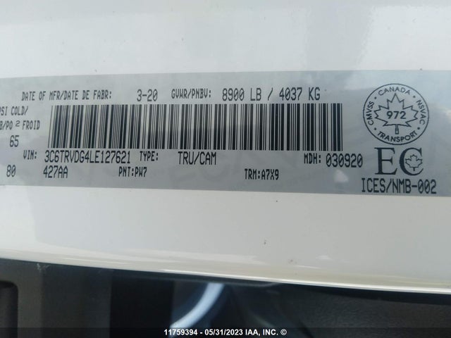 3C6TRVDG4LE127621 RAM Promaster 2500 2500 High