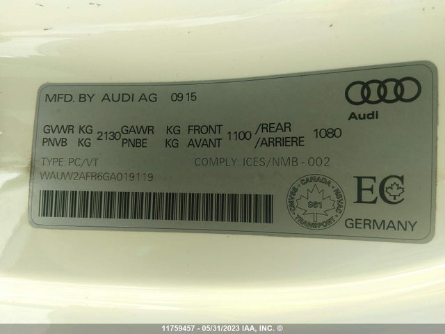 WAUW2AFR6GA019119 Audi A5 Technik