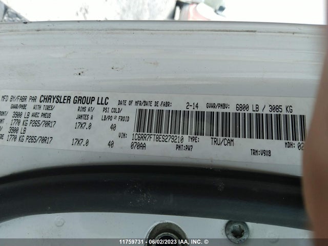 1C6RR7FT8ES279210 RAM 1500 St