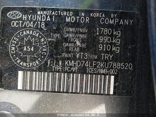 Hyundai ELANTRA SE 2019 KMHD74LF2KU788520 Image 10