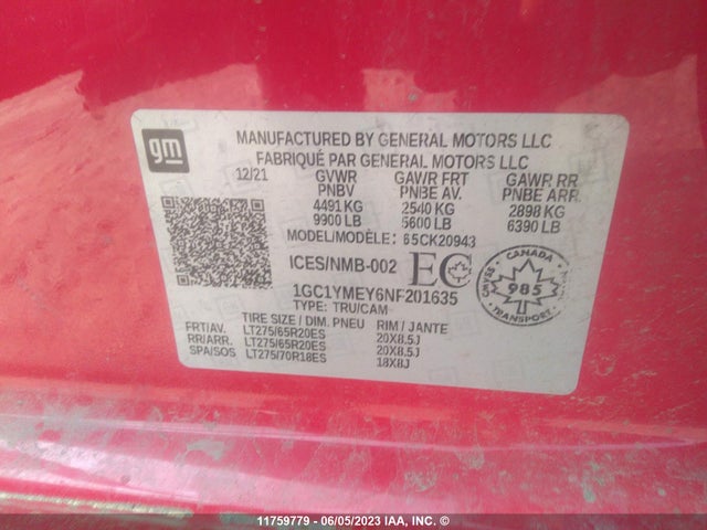 Chevrolet Silverado K2500 Custom 2022 1GC1YMEY6NF201635 Image 9