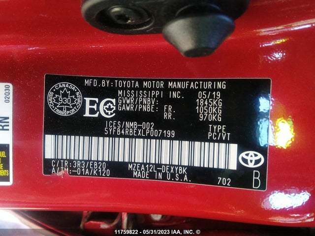 Toyota Corolla Se/xse 2020 5YFB4RBEXLP007199 Image 10