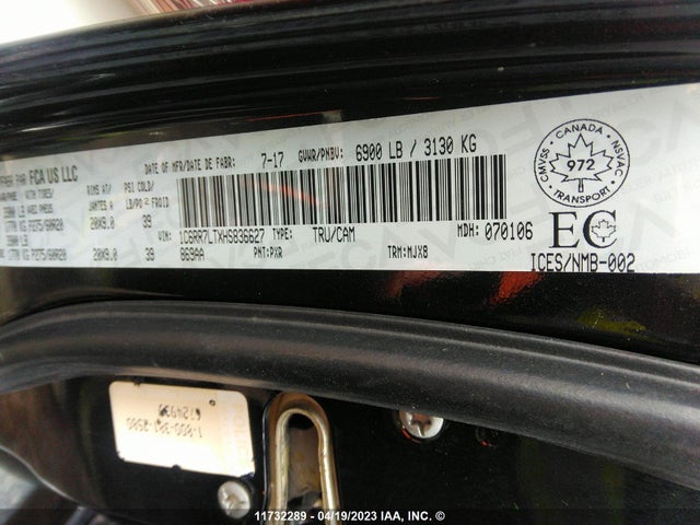 1C6RR7LTXHS836627 RAM 1500 Slt