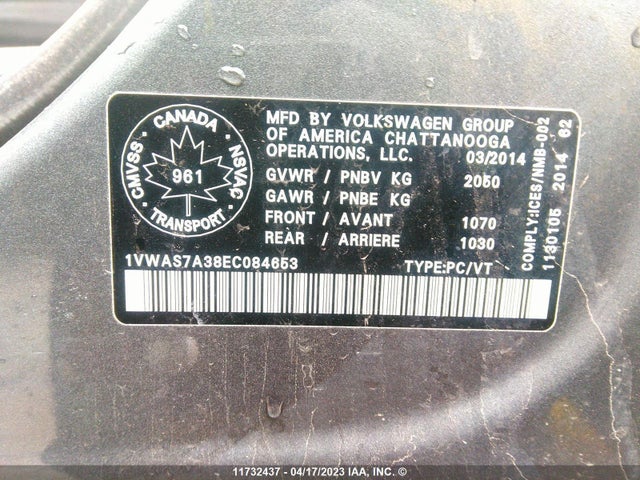 1VWAS7A38EC084653 Volkswagen PASSAT S