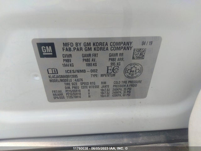 Buick Encore 2019 KL4CJASB6KB912695 Image 9