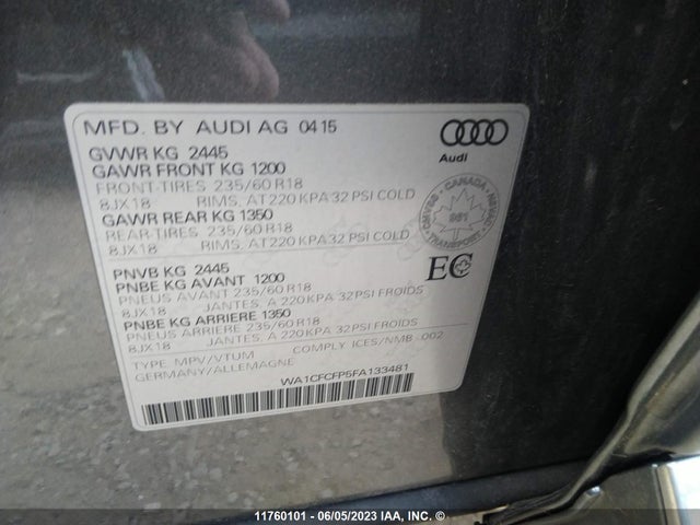 WA1CFCFP5FA133481 Audi Q5