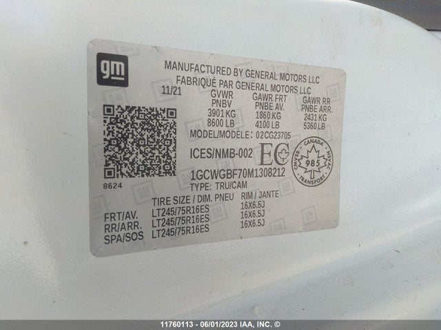 Chevrolet Express G2500 2021 1GCWGBF70M1308212 Image 9