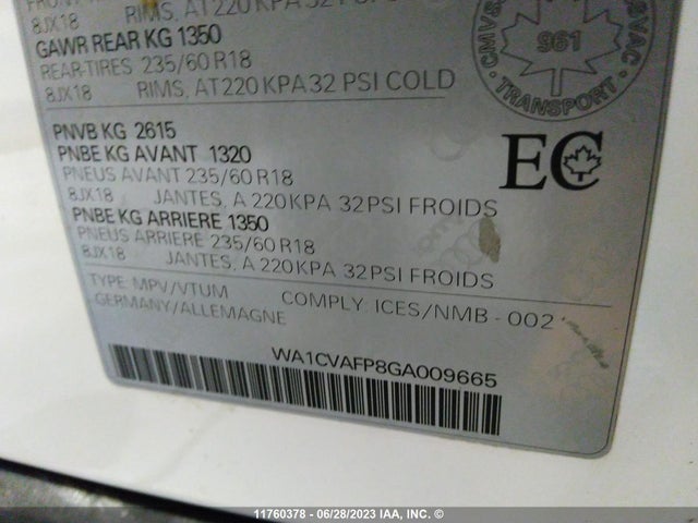WA1CVAFP8GA009665 Audi Q5 Tdi/premium Plus