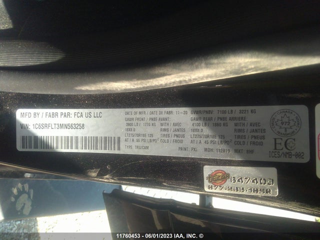 1C6SRFLT3MN563258 RAM 1500 Rebel
