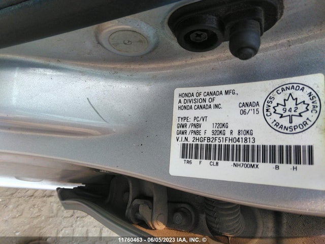 Honda Civic Lx 2015 2HGFB2F51FH041813 Image 9