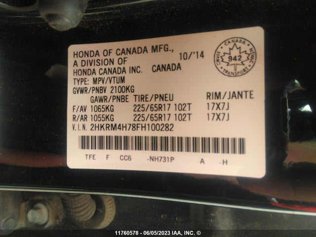 Honda CR-V EXL 2015 2HKRM4H78FH100282 Image 9