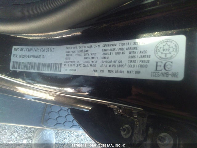 1C6SRFEM7MN642101 RAM 1500 Rebel