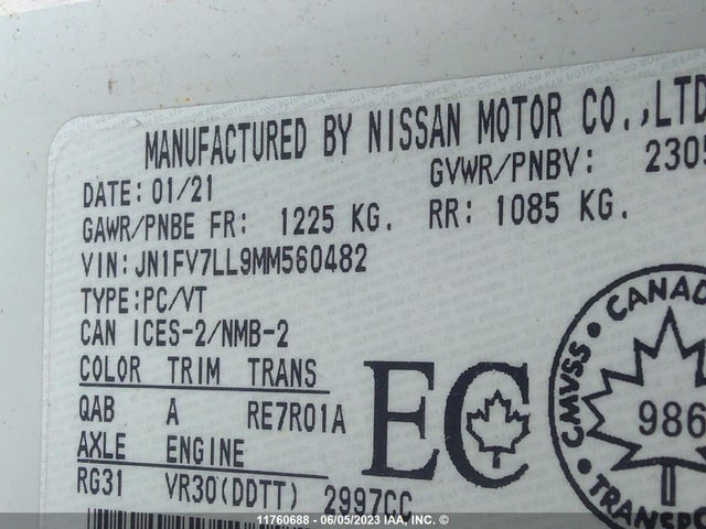 Aukcja sprzedaży 2021 Infiniti Q60 Red Sport 400, vin: JN1FV7LL9MM560482, numer aukcji: 11760688