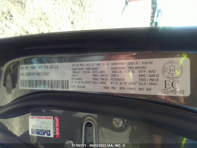 3C6RR7KT1MG712541 RAM 1500 Classic Tradesman