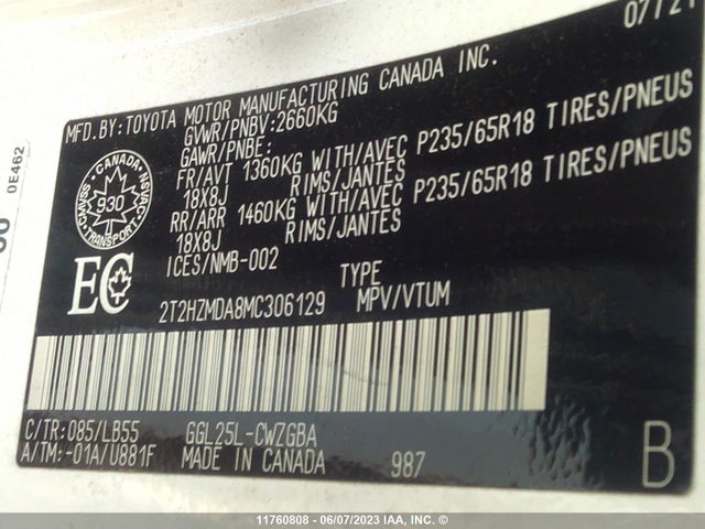 Lexus RX 350 2021 2T2HZMDA8MC306129 Image 10