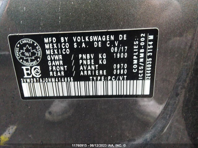 3VWDB7AJ0HM414655 Volkswagen JETTA SE