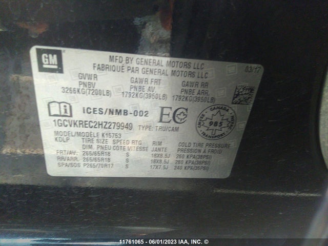 Chevrolet Silverado K1500 Lt 2017 1GCVKREC2HZ279949 Image 9