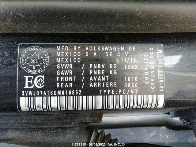 Volkswagen Beetle Se/sel 2016 3VWJ07AT6GM616862 Image 11