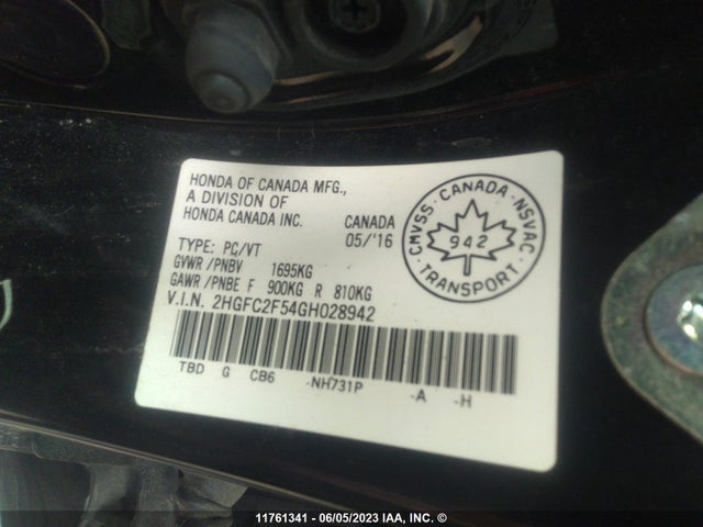 Honda Civic Lx 2016 2HGFC2F54GH028942 Image 9