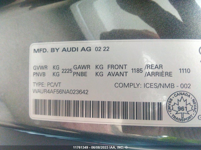 WAUR4AF56NA023642 Audi S5