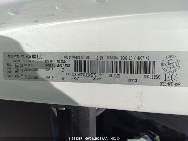 3C6TRVDG6LE109878 RAM Promaster 2500 2500 High