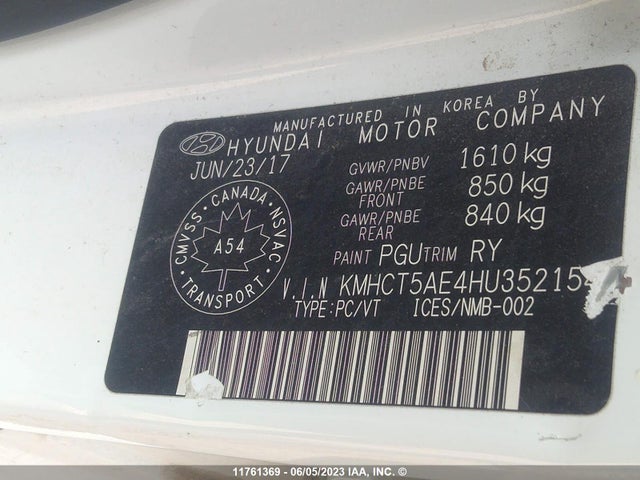 Hyundai ACCENT 2017 KMHCT5AE4HU352154 Image 9