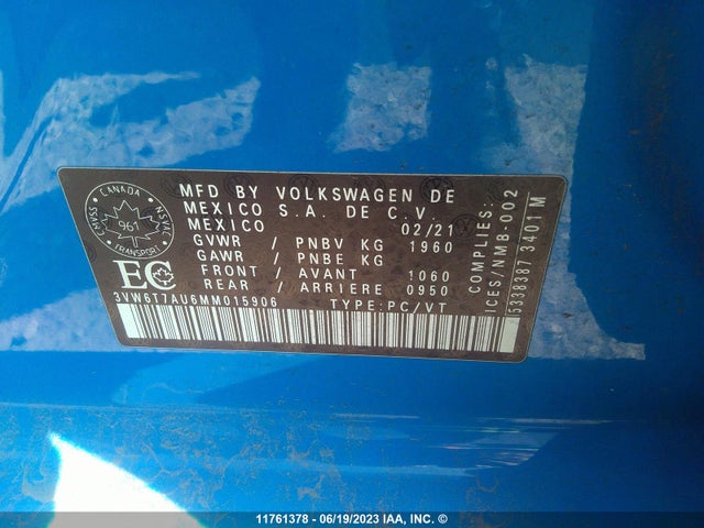 3VW6T7AU6MM015906 Volkswagen GOLF GTI