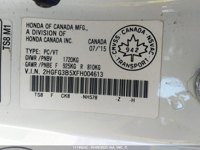Honda Civic 2015 2HGFG3B5XFH004613 Image 33