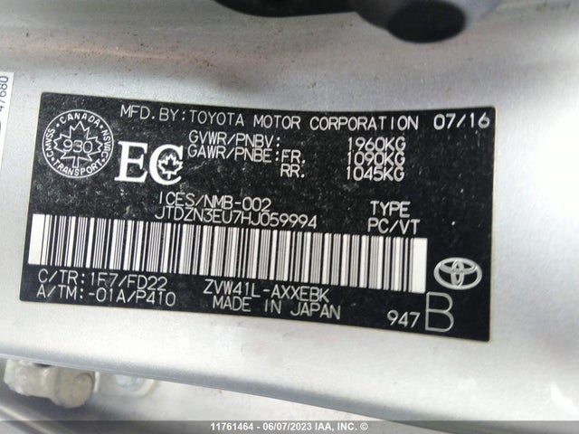 Toyota PRIUS V 2017 JTDZN3EU7HJ059994 Image 9