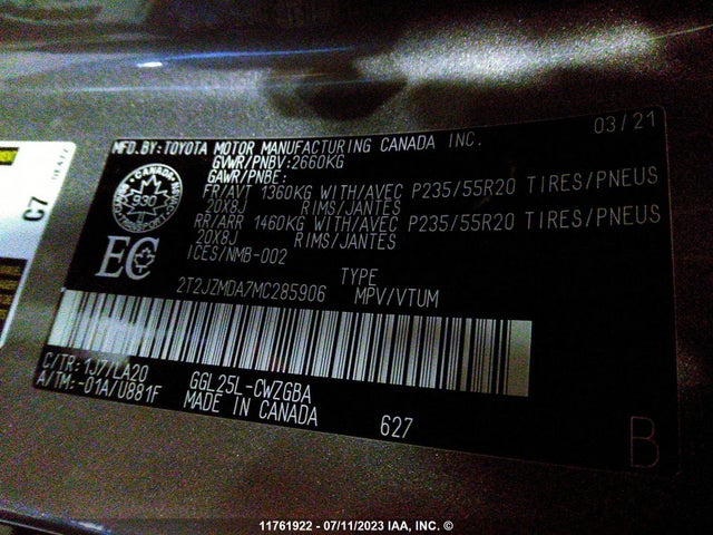2T2JZMDA7MC285906 Lexus RX 350