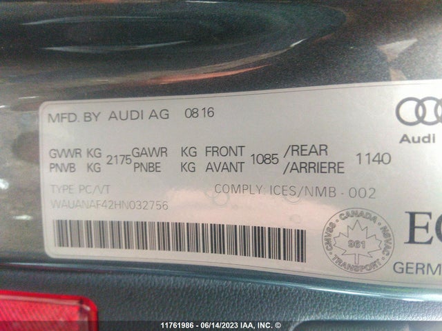 WAUANAF42HN032756 Audi A4 PREMIUM