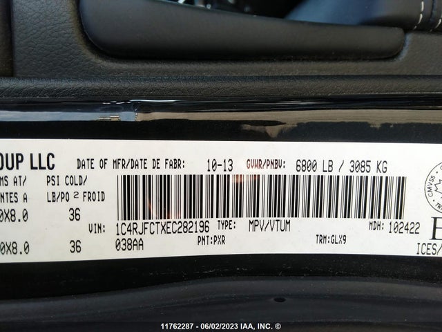 1C4RJFCTXEC282196 Jeep Grand Cherokee Overland