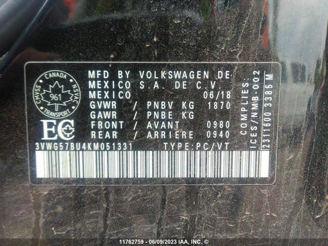 3VWG57BU4KM051331 Volkswagen JETTA