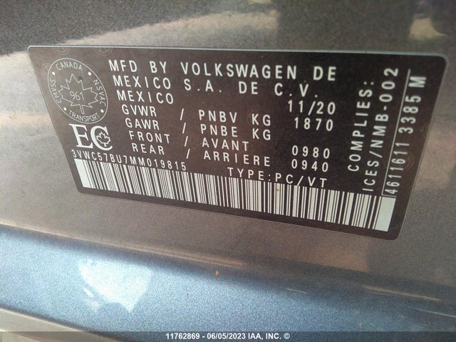 Volkswagen Jetta S/se/r-line 2021 3VWC57BU7MM019815 Image 10