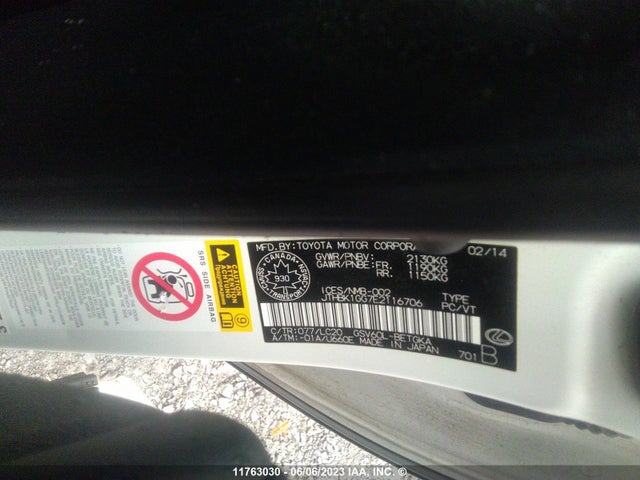 JTHBK1GG7E2116706 Lexus ES 350