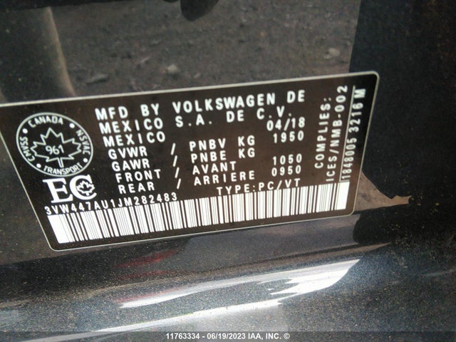 3VW447AU1JM282483 Volkswagen GOLF GTI
