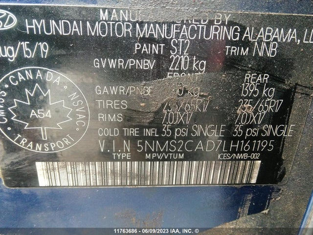 Hyundai Santa Fe Se 2020 5NMS2CAD7LH161195 Image 10
