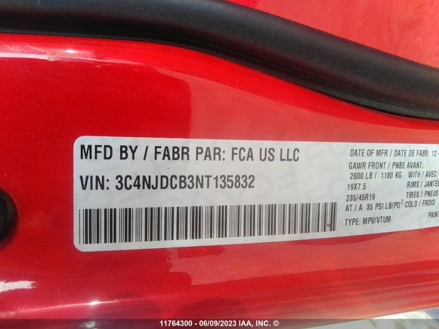 3C4NJDCB3NT135832 Jeep Compass