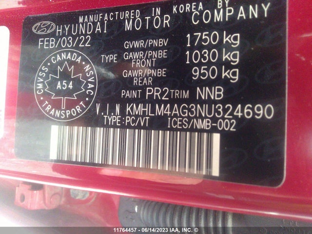 Hyundai ELANTRA SEL 2022 KMHLM4AG3NU324690 Image 9