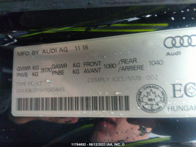 WAUE8GFF5H1045845 Audi A3 Progressiv