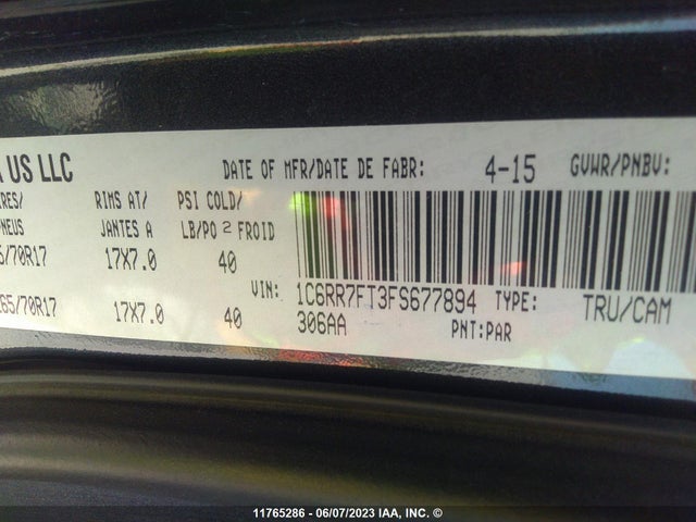 1C6RR7FT3FS677894 RAM 1500 St